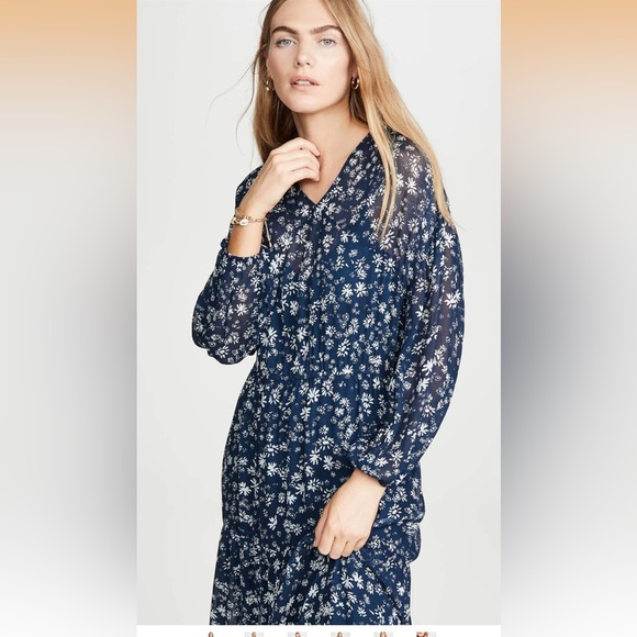Free People Wallflower Midi Dress in Blue Size XS EUC Retail $158 - Picture 4 of 7